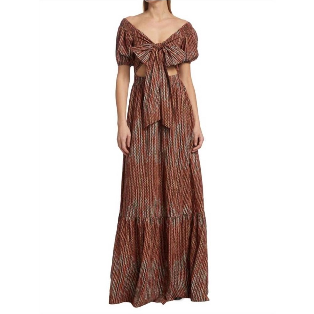 NWT Ramy Brook Megan Maxi Cut out Dress In Deco Rose Sz Large $495
